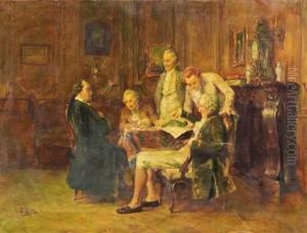 The Contract Oil Painting by Carl Seiler