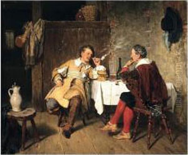 Gemutliche Unterhaltung (the Cosy Chat) Oil Painting by Carl Seiler