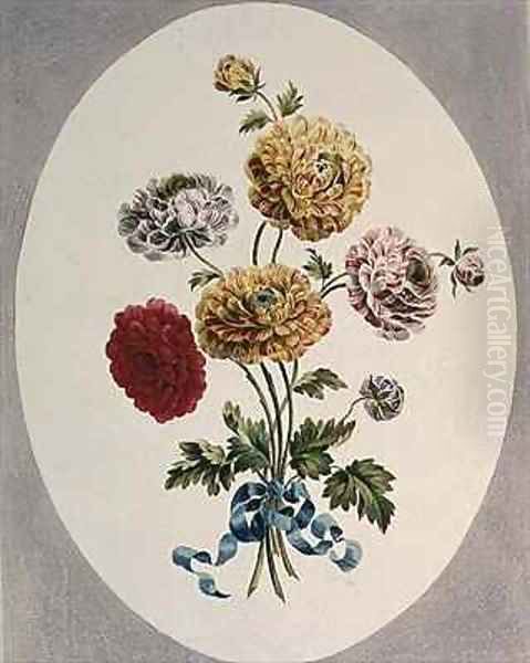 Persian Ranunculus Oil Painting by John Edwards