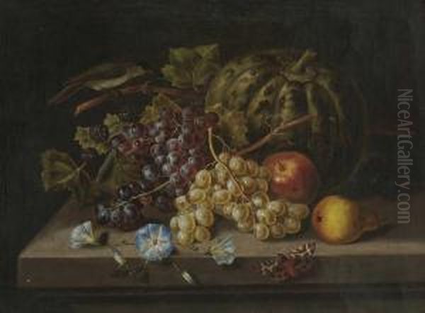 Stillleben Mit Fruchten Oil Painting by Georg Seitz