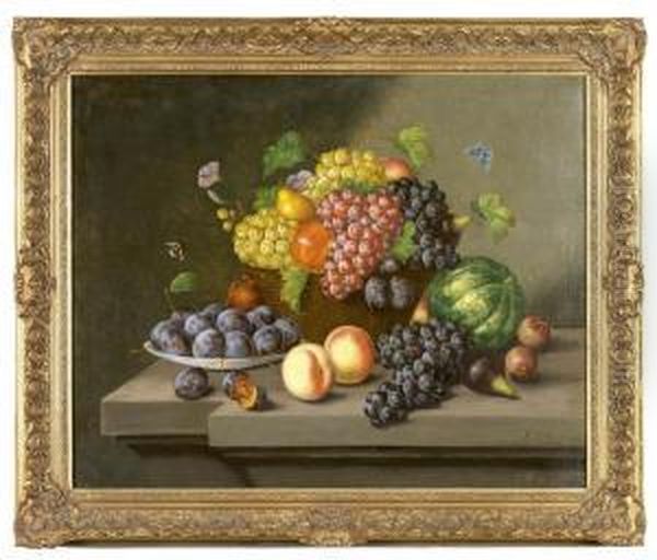 Obststillleben Oil Painting by Georg Seitz