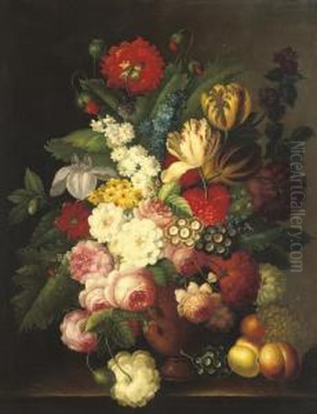 A Beautiful Bouquet Oil Painting by Georg Seitz