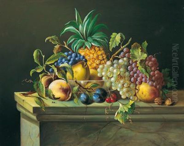 Fruchtestilleben Oil Painting by Georg Seitz