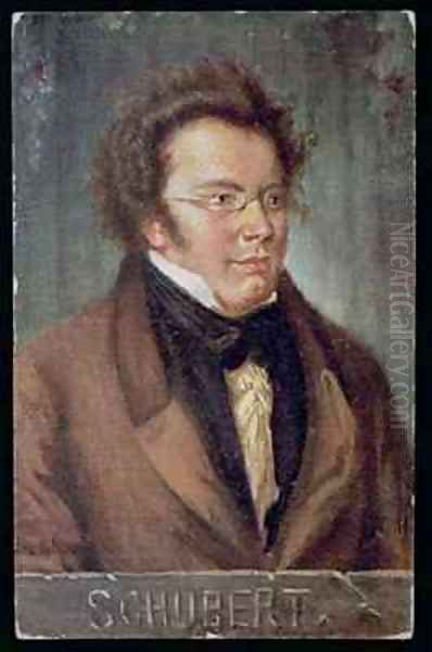 Portrait of Franz Schubert Austrian composer Oil Painting by Albert Eichhorn