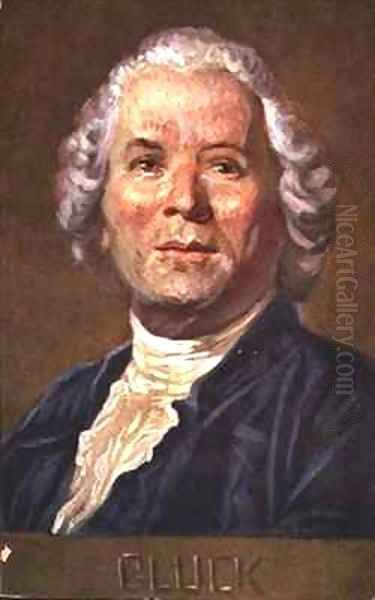 Portrait of Christoph Willibald Von Gluck 1714-1787 German opera composer Oil Painting by Albert Eichhorn