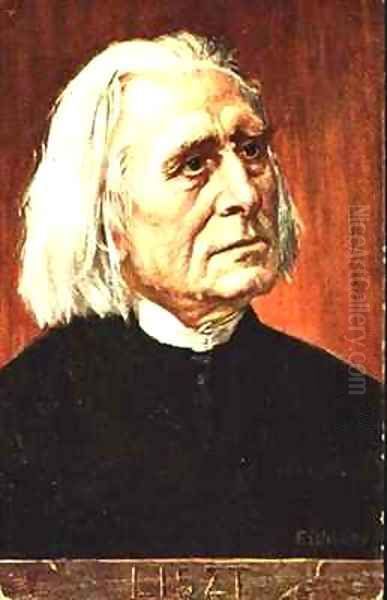 Portrait of Franz Liszt Hungarian composer and pianist Oil Painting by Albert Eichhorn