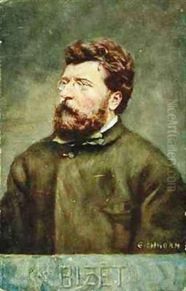 Portrait of Georges Bizet French composer Oil Painting by Albert Eichhorn