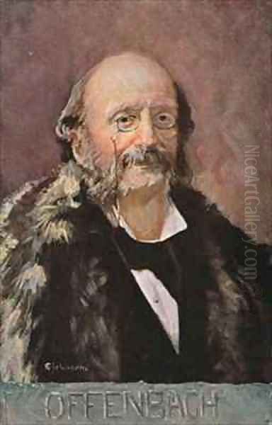 Portrait of Jacob Offenbach German composer Oil Painting by Albert Eichhorn