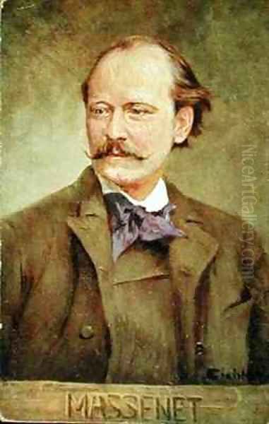 Portrait of Jules Massenet French composer Oil Painting by Albert Eichhorn