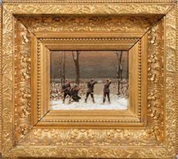 Deutsche Infanteristen In Winterlicher Landschaft Oil Painting by Christian I Sell