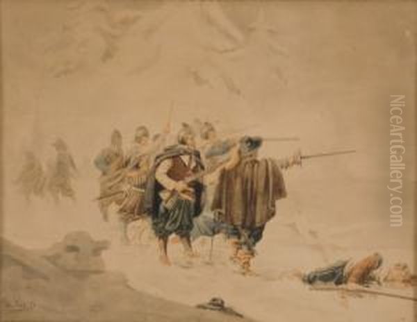 Historisierende Szene Mit Soldaten Oil Painting by Christian I Sell