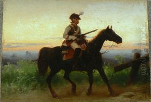 Gendarme A Cavallo Oil Painting by Christian I Sell