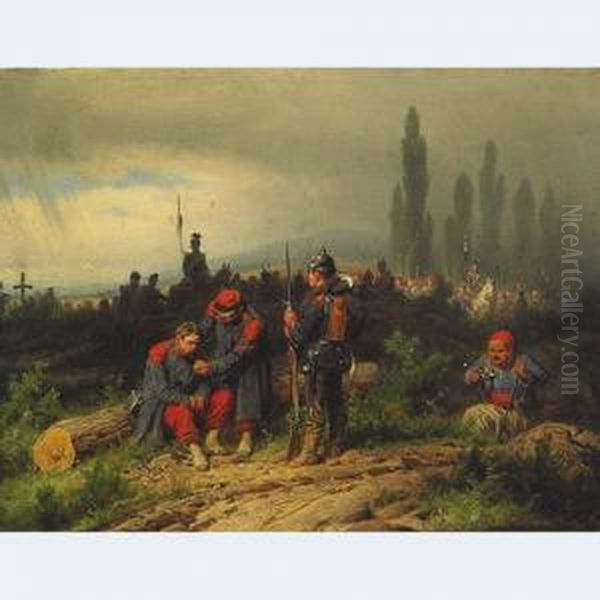 La Guerre Franco Allemande De 1870 Oil Painting by Christian I Sell