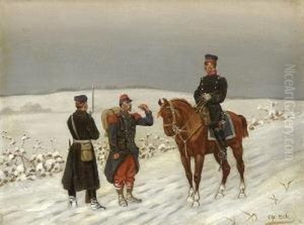 Szene Aus Dem Deutsch-franzosischen Krieg 1870/71. Oil Painting by Christian I Sell