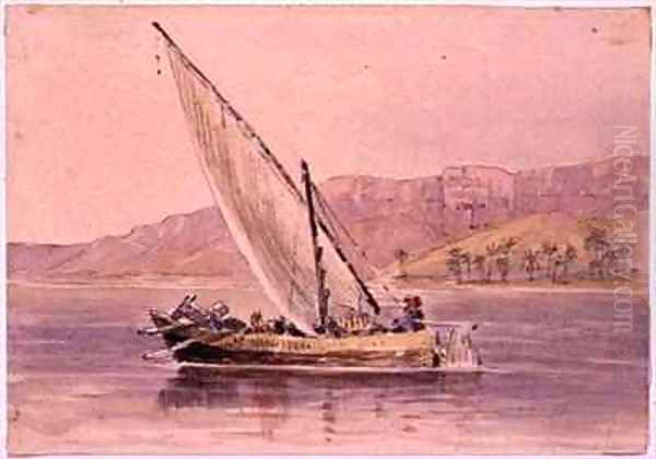 Market boat at Minya Egypt by Arthur Sherwood Edwards