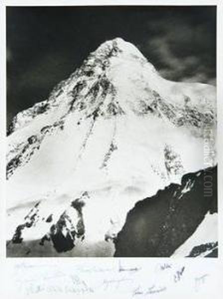 K2, The South-east Face Oil Painting by Vittorio Sella