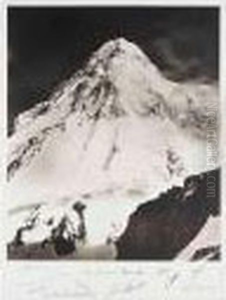 K2, 1909, Printed 1954 Oil Painting by Vittorio Sella