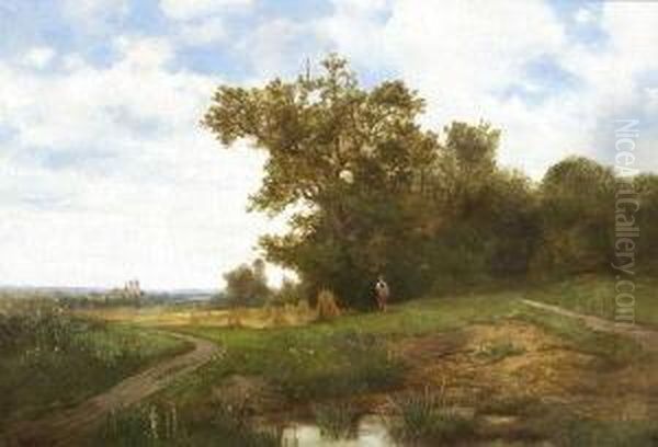 Sommerlandschaft. Oil Painting by Ludwig Sellmayr