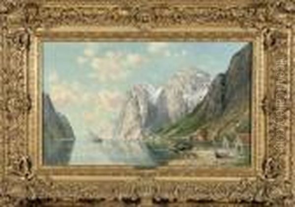 Romsdalsfjord Oil Painting by Conrad Selmyhr