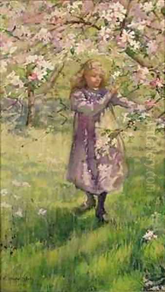 Picking Apple Blossom Oil Painting by Ethel Horsfall Ertz