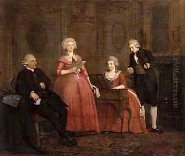 A Musical Party Oil Painting by Jan the Younger Ekels