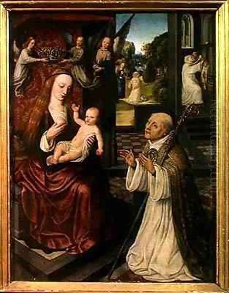 The Lactation of St Bernard Oil Painting by Jan van Eeckele