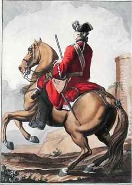 Gendarme mounted on a horse Oil Painting by Eisen, Charles Joseph Dominique