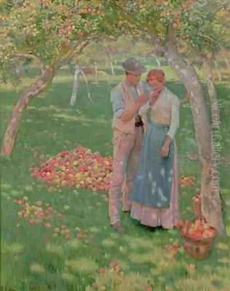 The Orchard Oil Painting by Nelly Erichsen