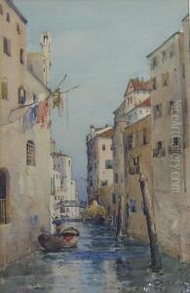 Venetian Canal by Prosper Louis Senat