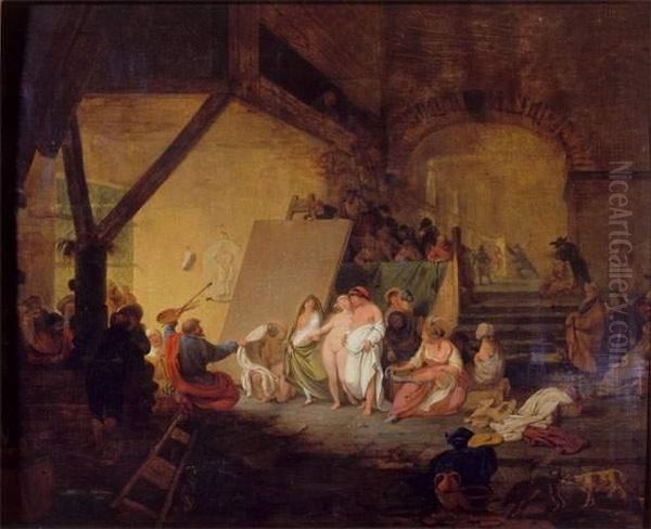 Le Choix Du Modele (parabole De Xeuxis) Oil Painting by Jacques Albert Senave