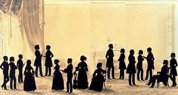 Silhouette of the Family and Guests of Dr Cheesman Oil Painting by Augustin Amant Constant Fidele Edouart