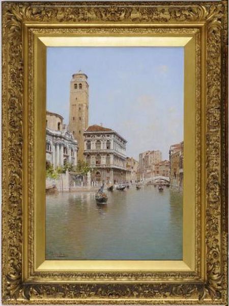 Venice: The Campanile Dei Frari, S. Geremia And Palazzo Labia Oil Painting by Rafael Senet y Perez