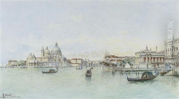 The Entrance To The Grand Canal, Venice Oil Painting by Rafael Senet y Perez