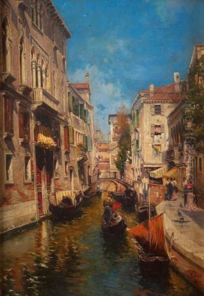 Canal De Venecia Oil Painting by Rafael Senet y Perez