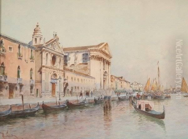 Venetian Scene Oil Painting by Rafael Senet y Perez