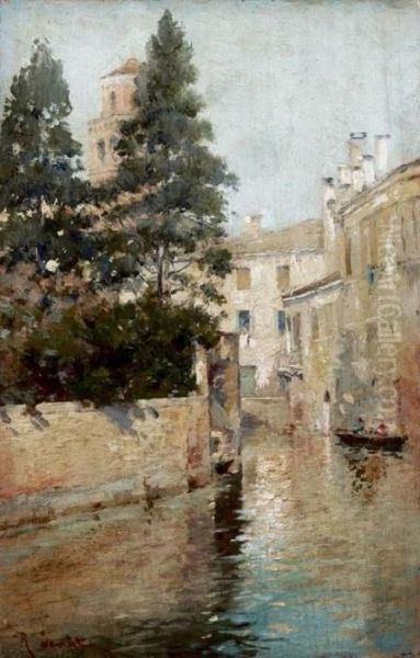 Venezia, Rio San Felice Oil Painting by Rafael Senet y Perez