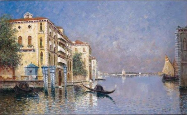 Canal De Venecia (venetian Canal) Oil Painting by Rafael Senet y Perez