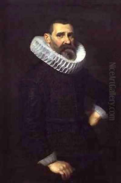 Portrait of a gentleman in a black tunic and ruff Oil Painting by Nicolaes (Pickenoy) Eliasz