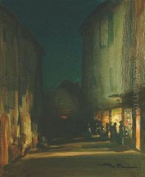 Ludlow At Night Oil Painting by Mark Senior