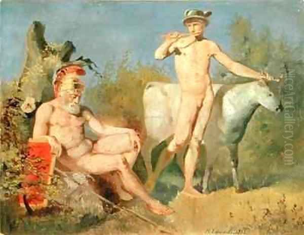 Mercury and Argus Oil Painting by Nikolai Efimovich Efimov