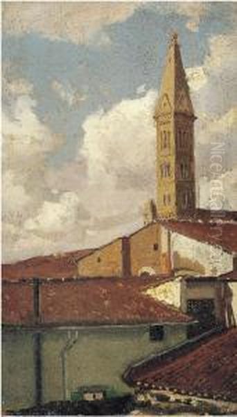 Il Campanile Di Santa Maria Novella Oil Painting by Pietro Senno