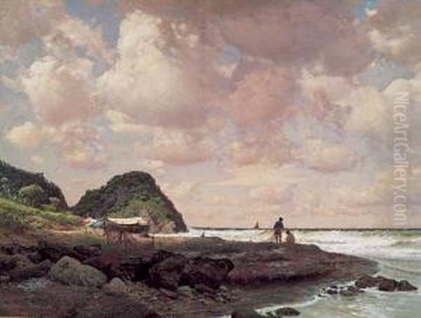 La Spiaggia Del Re Di Noce, Isola D'elba Oil Painting by Pietro Senno