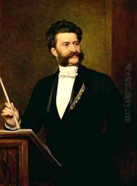 Johann Strauss the Younger Oil Painting by August Eisenmenger