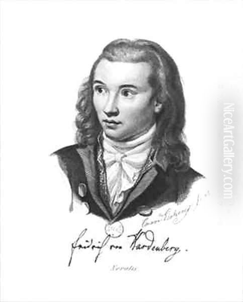 Novalis 1772-1801 Oil Painting by Friedrich Eduard Eichens