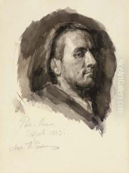 Study Of A Head Oil Painting by Valentin Aleksandrovich Serov