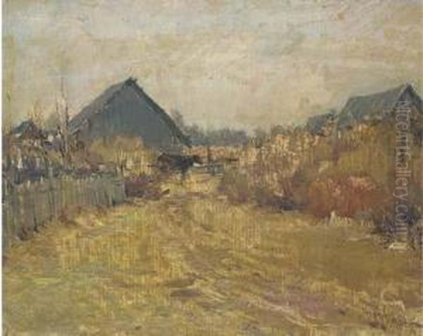 Study Of A Russian Farm Oil Painting by Valentin Aleksandrovich Serov