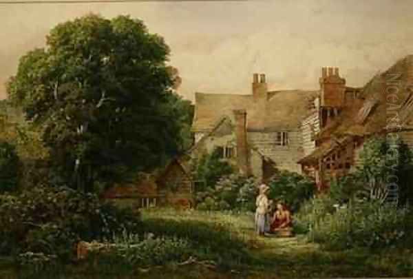 Old House at Hendon Oil Painting by Bernard Walter Evans