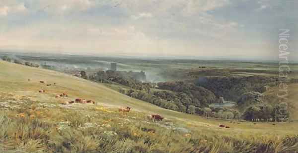 Richmond, Yorkshire Oil Painting by Bernard Walter Evans