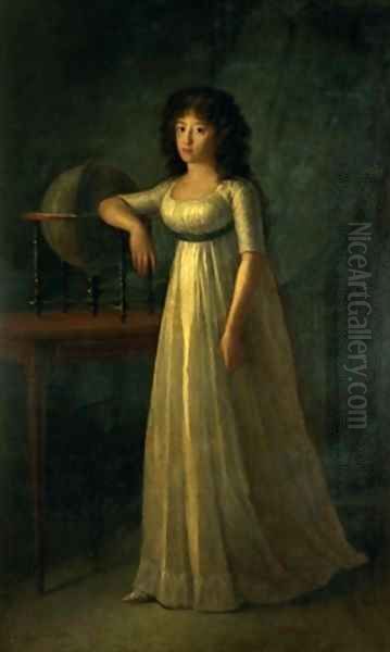 Donna Joaquina Tellez Giron Oil Painting by Augustin Esteve