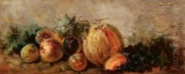 Natura Morta Di Frutta Oil Painting by Luigi Serralunga